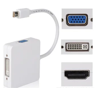 thunderbolt 3 in 1 Mini DP DisplayPort to HDMI DVI VGA Display Port DP Cable Conversion Adapter for Apple MacBook Pro Air mini