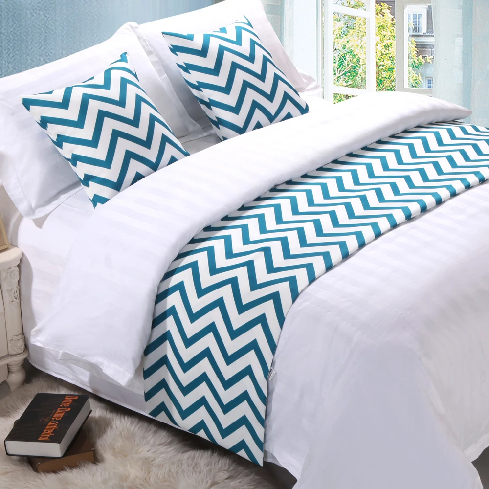 Роскошные и элегантные устойчивый к пятнам кроватные бегунки подушки гостиничная кровать флаг для постельных