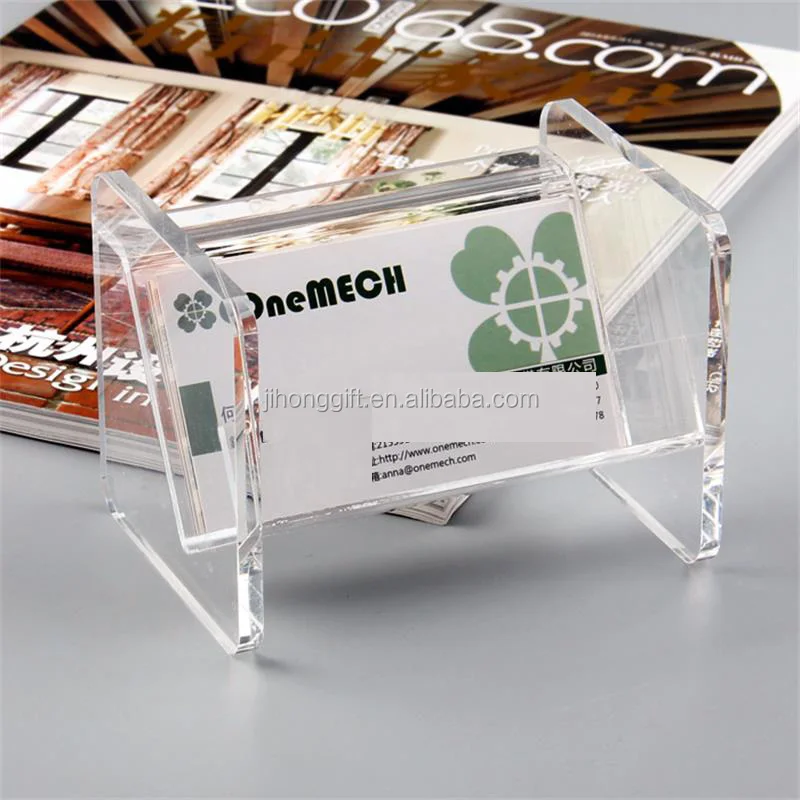 2018 New Hot Sales Acrylic Office Business Card Storage Box Display Stand Desktop Name Card Case Holder Buy Name Card Holder Size Free Standing Business Card Holder Unique Desktop Business Card Holder Product