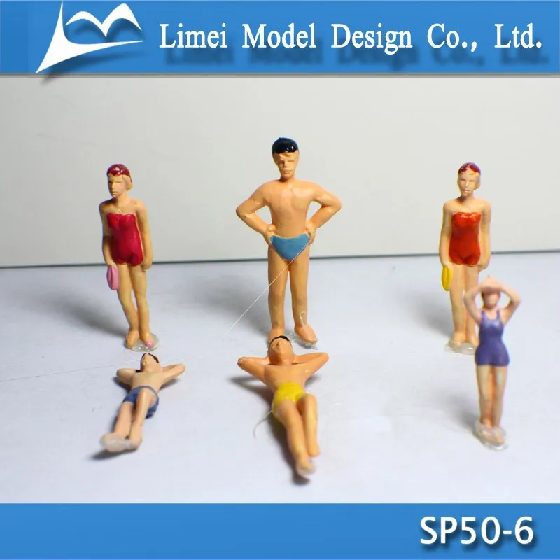 20Pcs 1:150 Painted Model Figures People Male Female Swimmer Multi-color DIY