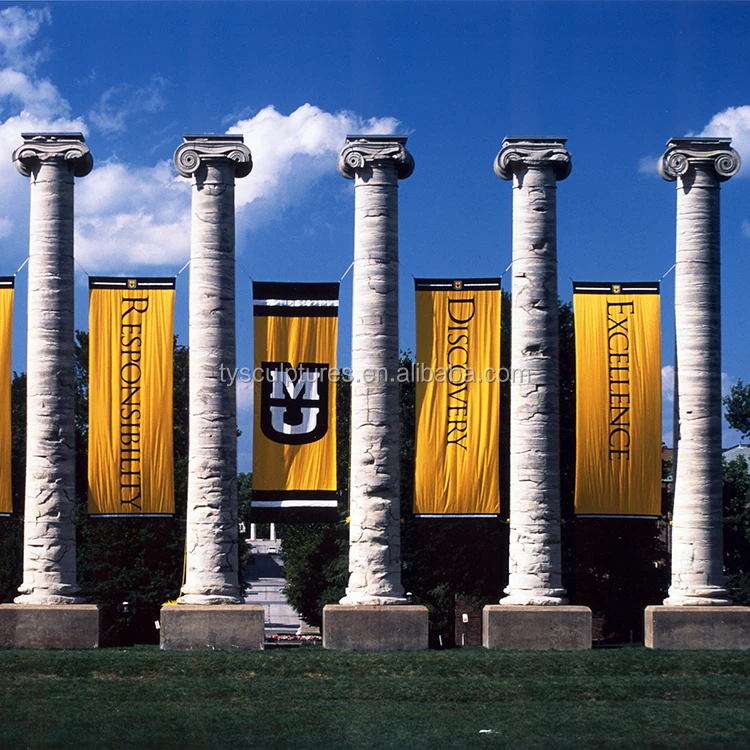 Classic Roman Ionic Order Style Hand Made Natural Stone Marble Columns Pillars for Construction Building House Decoration