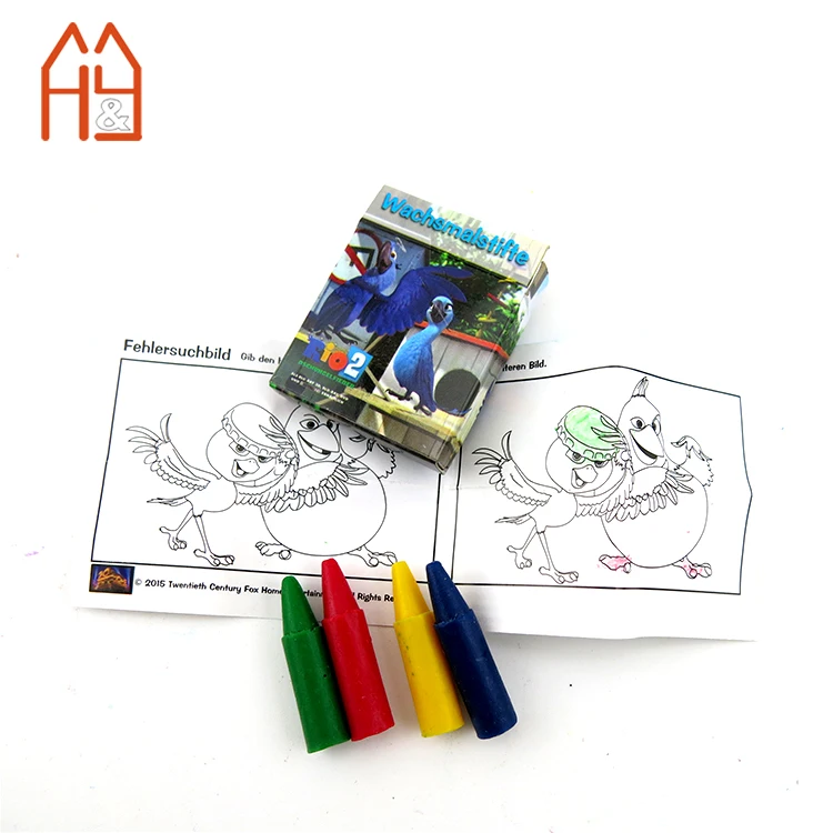 Set of 4pcs 3cm Mini Size Colour Pencil Crayon Set Pack in Paper Box Gift for Kids