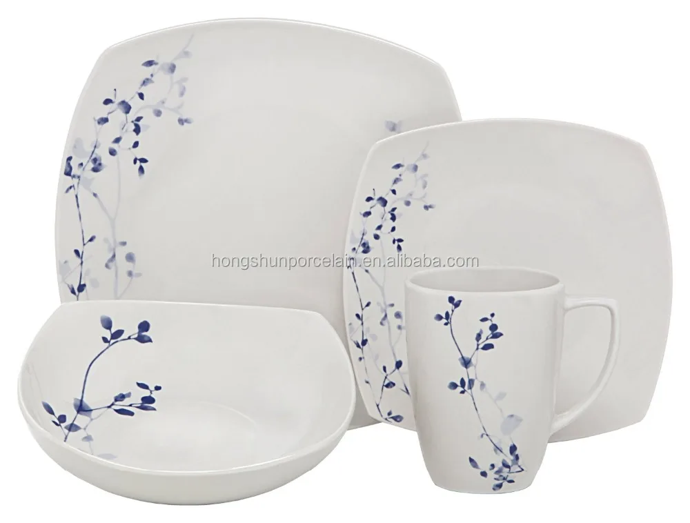 Most Popular Design Ceramic Dinnerware Sets 16 Pieces White Porcelain  Dinner Set
