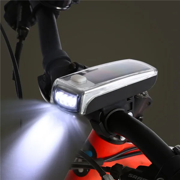 Details about / Bike Solar Power USB Waterproof Safety Light Bicycle Handlebar LED Flashlight