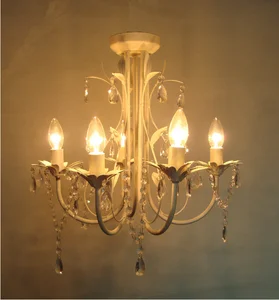 Sputnik Semi-Flush Ceiling Chandelier Metal Linear Geometrical Design Cream White 5 Way Flower for Home Office Decorative