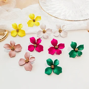 STAR PRODUCT! 2021 New Designs Earrings Women Jewelry Wholesale COLORFUL Flower Hoop Earrings Fashion Earring women