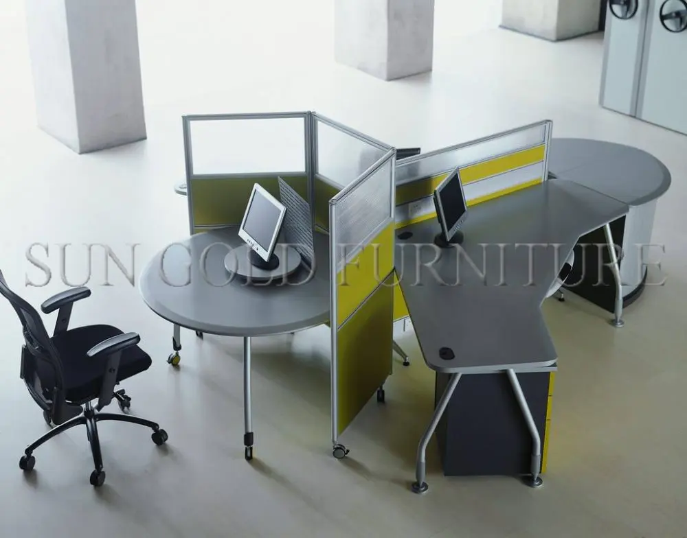 3 desk cubicle