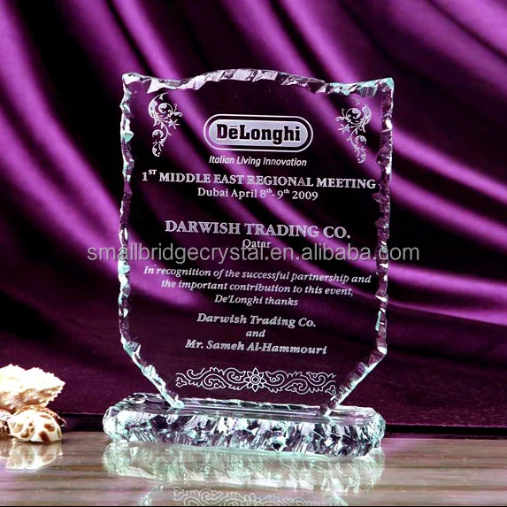 DIY cheap glass awards for business promotion gift