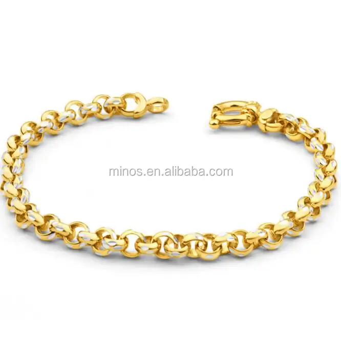 Diamond Cut Rolo Chain Bracelet