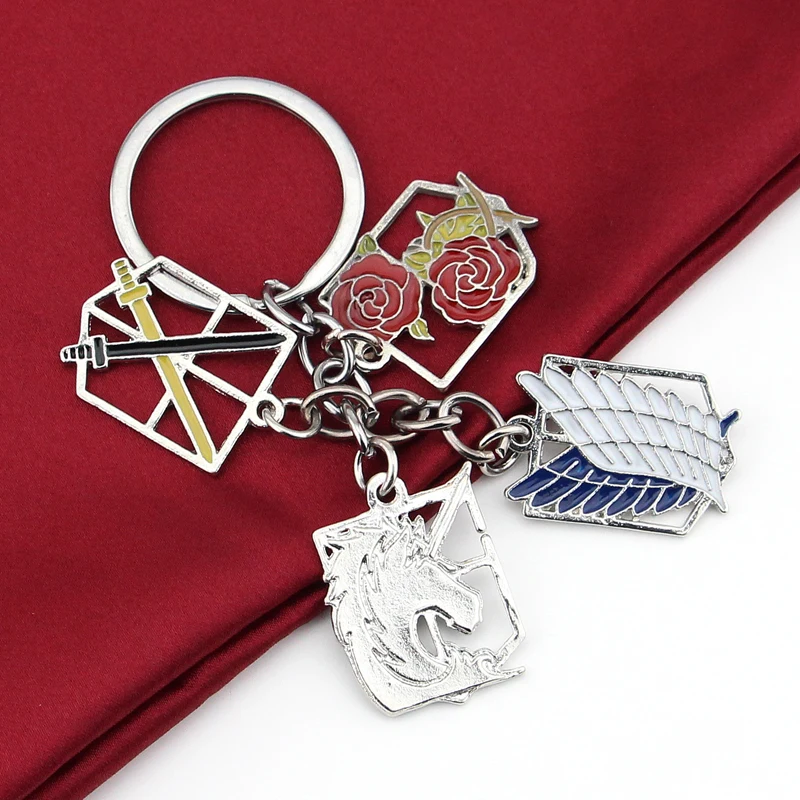 Anime Keychain Attack on Titans Badge Pendant Key Chain