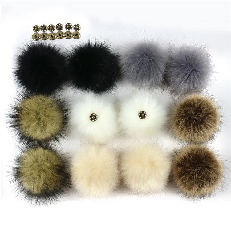 detachable faux fur pom pom