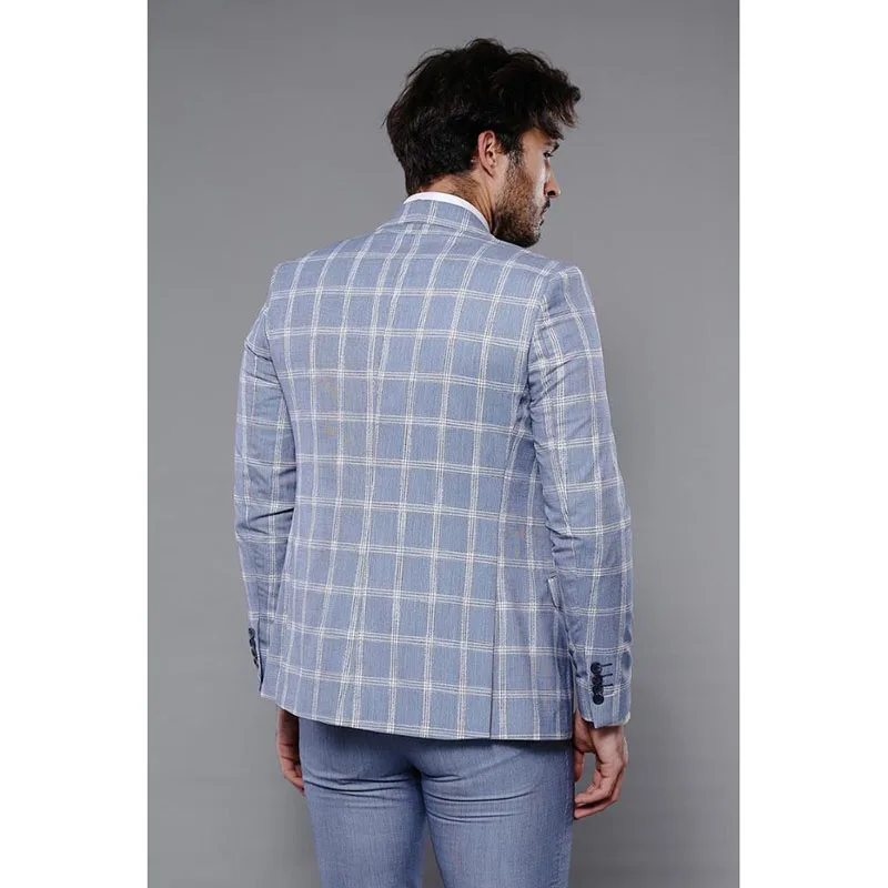 Plaid Design Men's Business Wedding Suit Plus Size Breathable Adults Coat & Pant Set