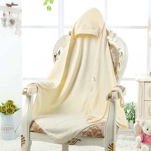 Муслин Хлопок ребенок с капюшоном пеленать халат мягкий детский халат