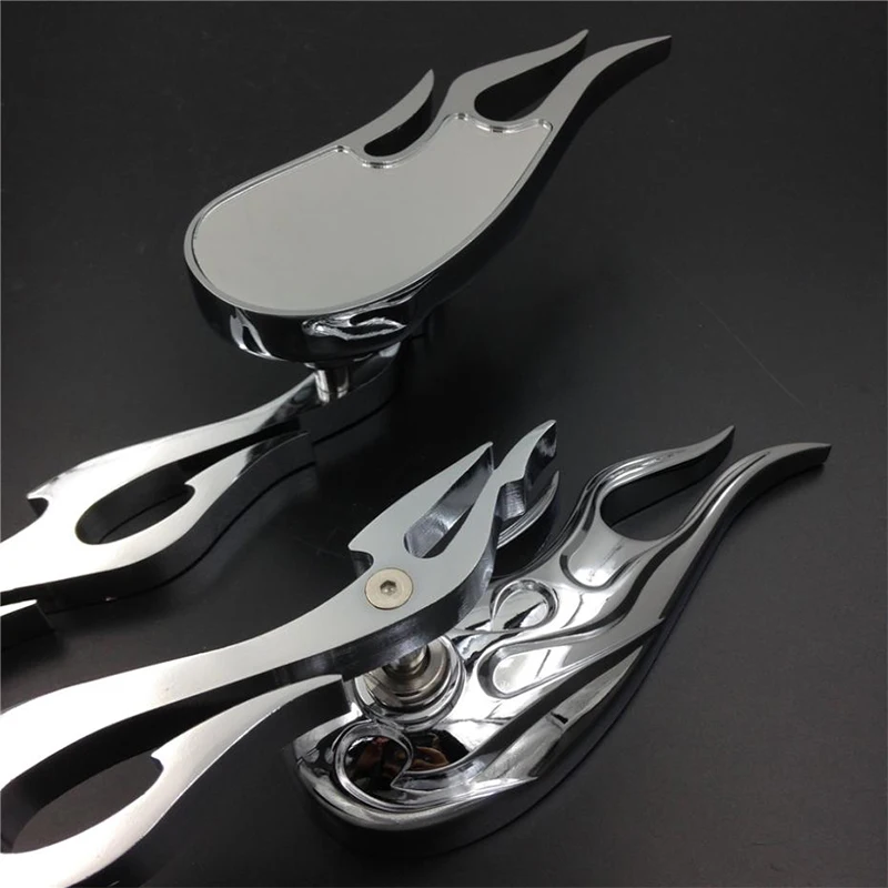 Мотоциклетные зеркала в форме пламени для Honda CBR600 900 929 954 1000RR Chrome