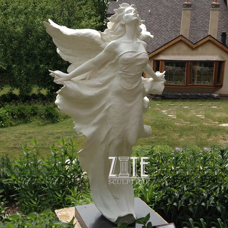 Customized Service Marble Powder Angel wings Statue
