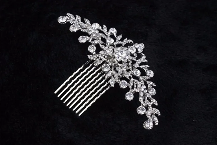 Elegant Crystal Rhinestone Wedding hair accessories Bride Bridal Floral