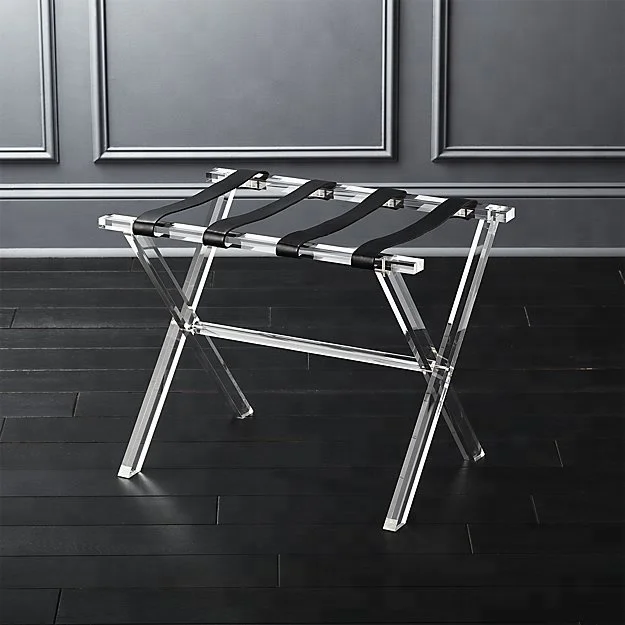 Складная багажная стойка из акрила и кожи