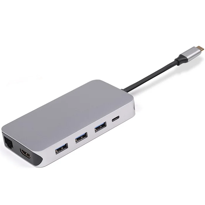 9 в 1 Модернизированная версия алюминиевый тип-c адаптер с Thunderbolt 3 4kHD USB C концентратором