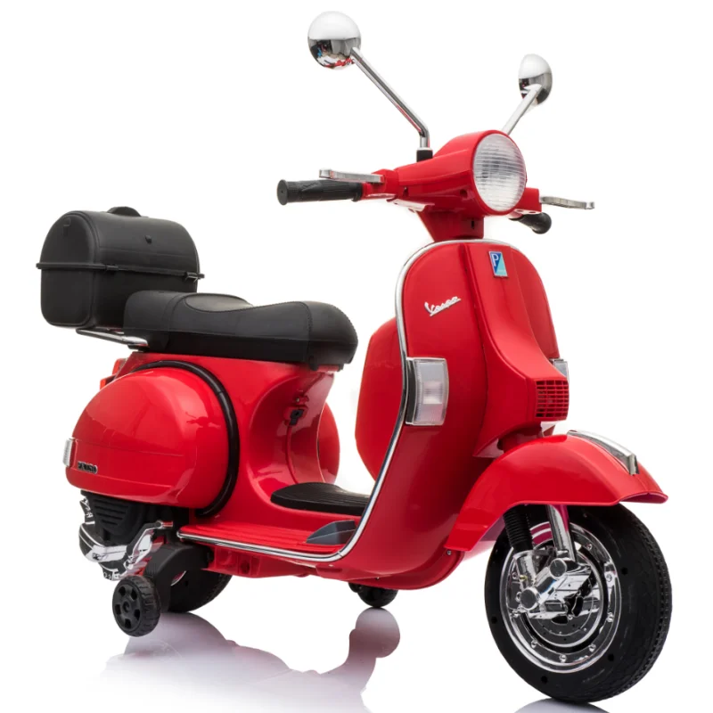 素敵なピンク色のベスパPX150電動スクーター、子供用乗用バイク