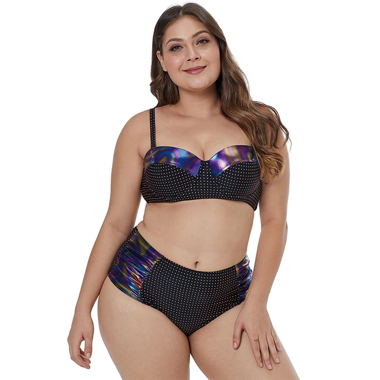 rhinestone plus size swimwear