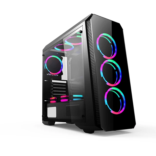 Source Hot Tempered Glass ARGB Fans PC Case Mid ATX Gaming Case on m.alibaba.com