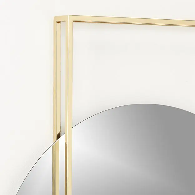 Pendulum Gold Stainless Steel Open Framework Brass Circular Wall Mirror