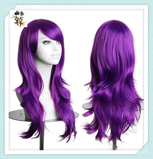 Colors Long Wave Party Fancy Dress Costume Synthetic Cosplay Wigs Factory  HPC-0038