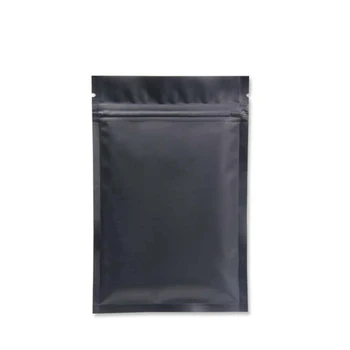 100pcs Food Storge Bags Metallic Mylar Ziplock Bags Flat Bottom Black Aluminum Foil Small Zip Lock Plastic Bags Wholesale