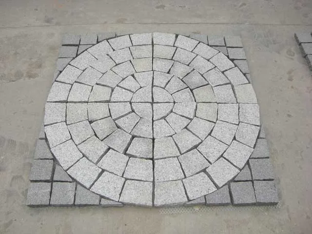 Pave Fans Modern Outdoor G603 Granite Paving Stone Fan Shape with Mesh Backing ...