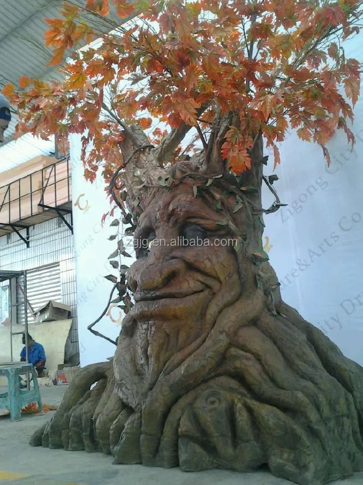 Toy Store Indoor Talking Tree with Movements and Sound Fiberglass and Resin Steel for Shopping Mall Exclusive Promotion