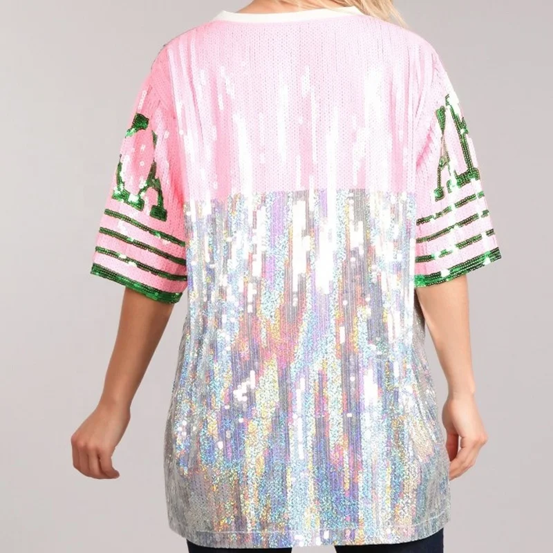 Wholesale YIZHIQIU Sequin Jersey Dress Women Custom Dallas