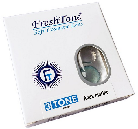 Цветные контактные линзы FreshTone Diva Aqua Marine 3 тона без