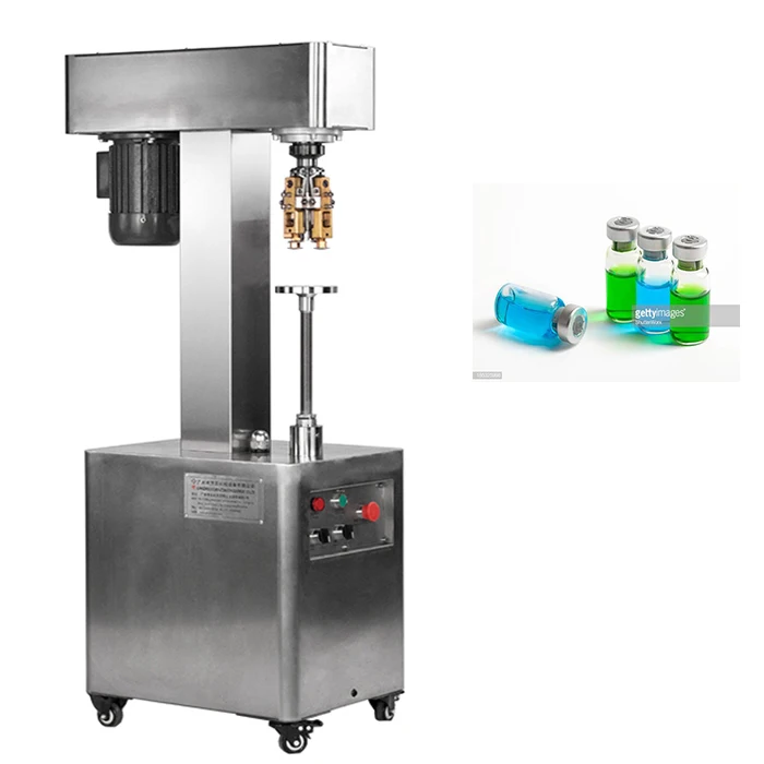 Semi Automatic Manual 13mm Vial Sealing Machine with  10ml Amber Bottle Flip Off Cap