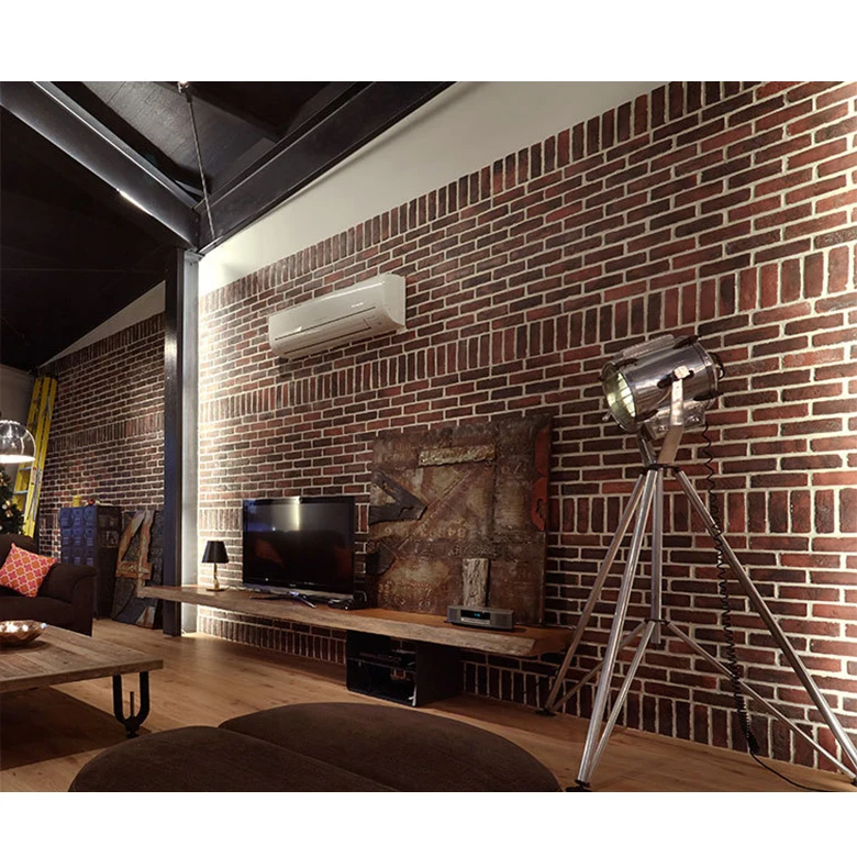 Faux Old Red Cladding Veneer Tiles Facade Brick slip Fascia Wall Thin Brick Artificial Flexible Stone