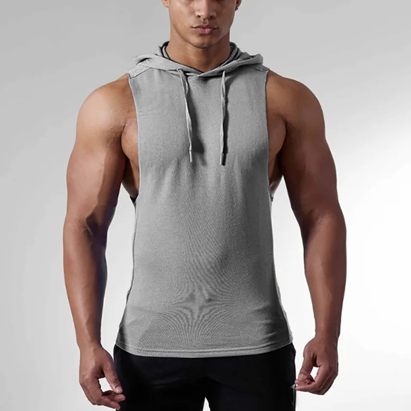 blank sleeveless hoodie