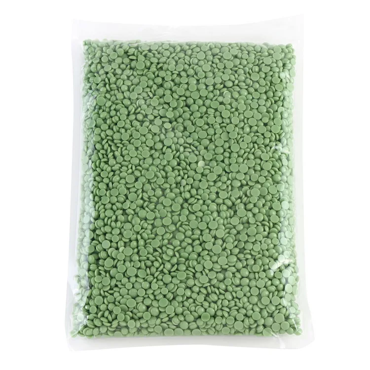 Новинка, оптовая продажа, безбумажные зеленые восковые бобы для депиляции, 1 кг