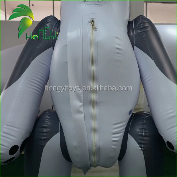 カスタマイズされた2層PVCインフレータブルハスキー犬のスーツ、動物の