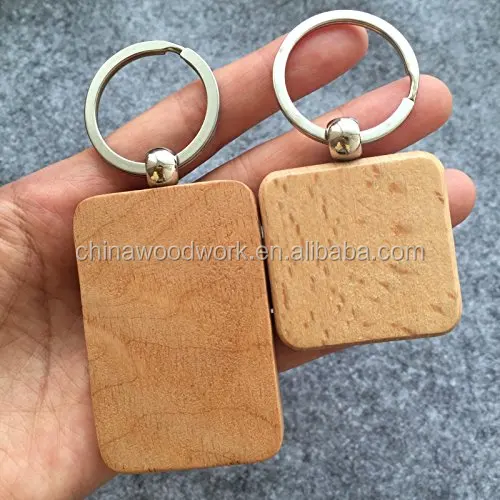 DIY пустые деревянные Брелоки для ключей персонализированные брелоки