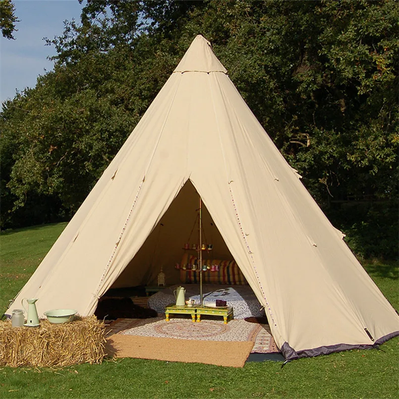 Teepee Tipi Style 5-8 Man Berth Person Camping Festival Wigwam Tent