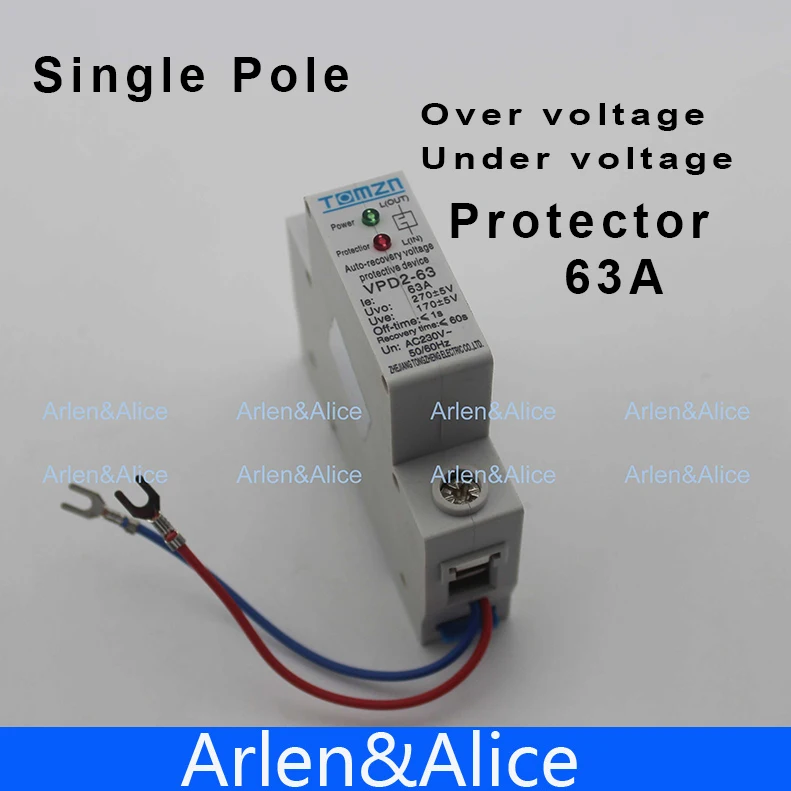 2P 32A 230V Automatic Recovery Over & Under Voltage Protector Relay Schutzrelais 