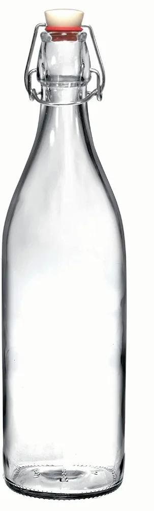 Bormioli Rocco Giara Clear Glass Bottle With Stopper 2, Clear 33 3/4 oz. 
