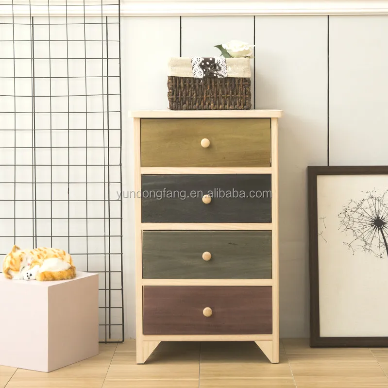 Красочный Деревянный Комод с ящиками