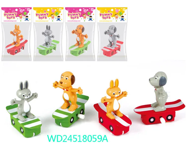 Пластиковая мультяшная игрушка-животное, заводная игрушка, кролик и собака, подарок для ребенка