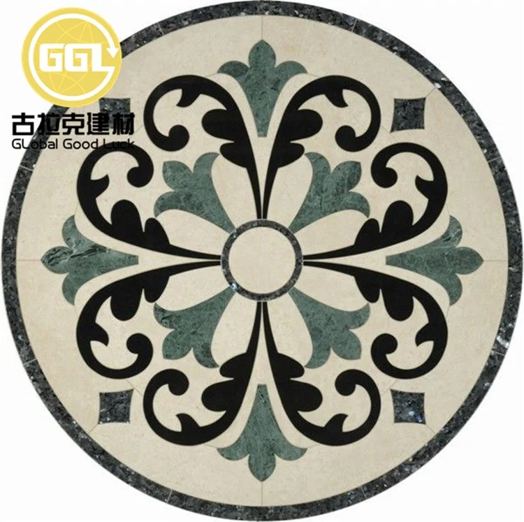 Round marble medallion, floor Medallion, waterjet marble pattern design