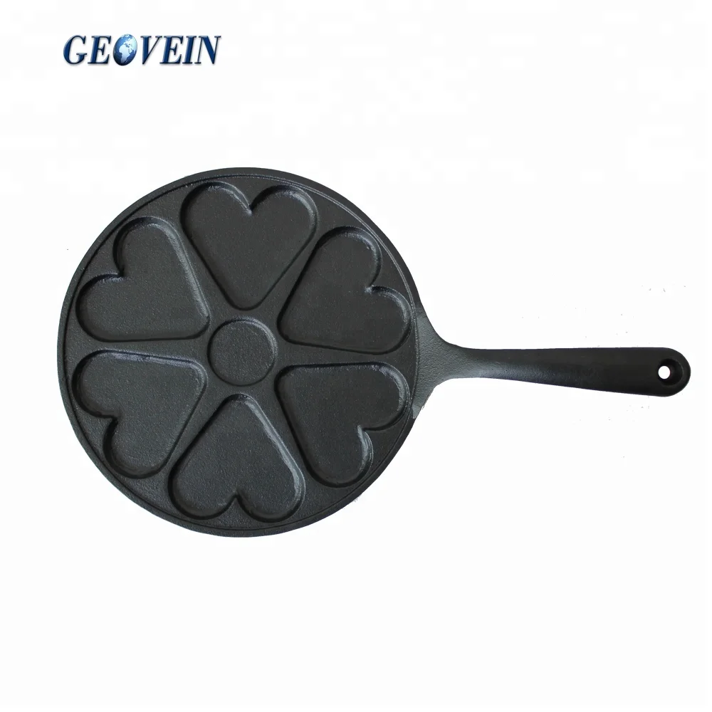 Heart Shaped Blini Pan Cast Iron Pancake Pan - China Bakeware and Cake  Mould price