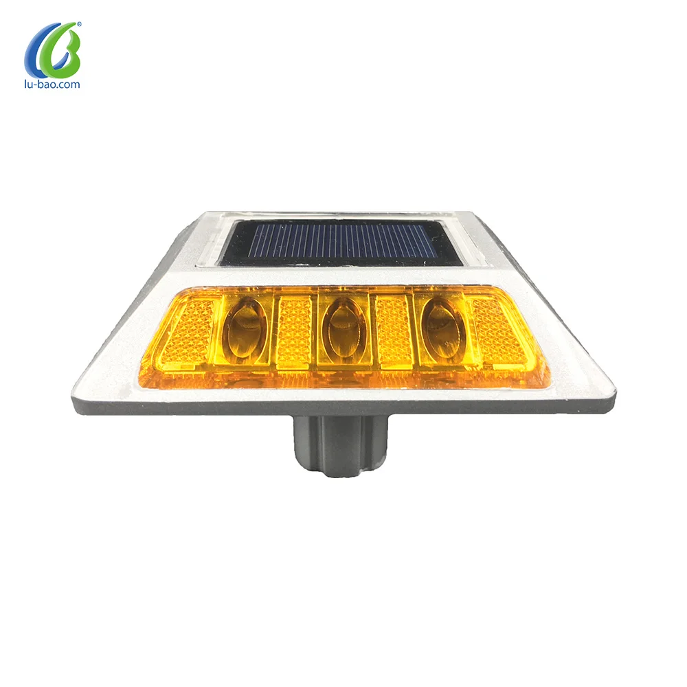 Lubao производитель дизайнерский светодиодный указатель полосы безопасности дорожного движения Алюминиевый Отражающий дорожный указатель на солнечных батареях