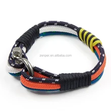 Wholesale mens nautical rope bracelet paracord stainless steel bracelet with clasp