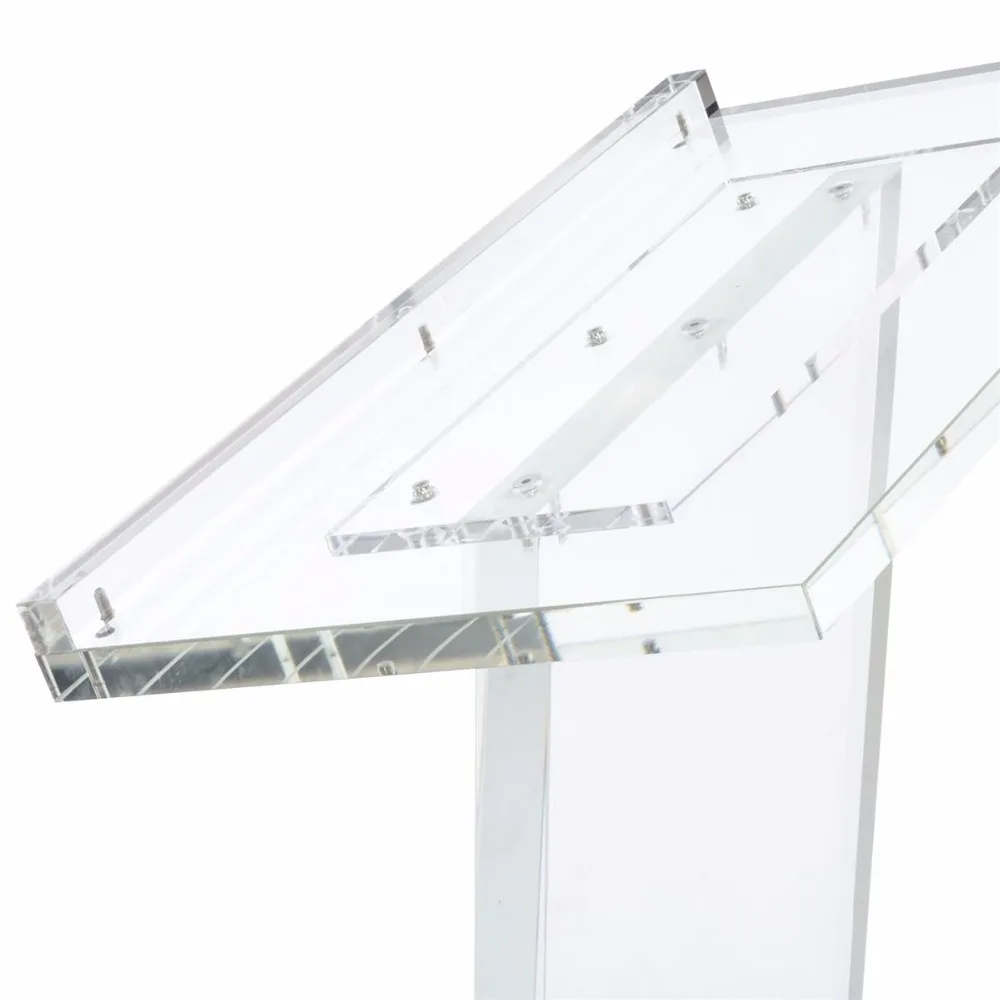 Floor Standing Acrylic Lectern Large Reading Surface Clear Lucite Podium Pulpit