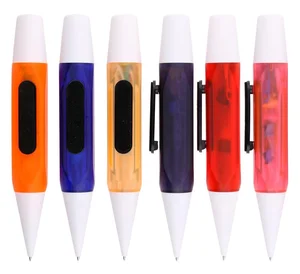 New Design Big Phone Holder Pen Stock Cleaner Pen with Binder Clip Paperclip and Sharpener Custom logo Printed Ball Pen