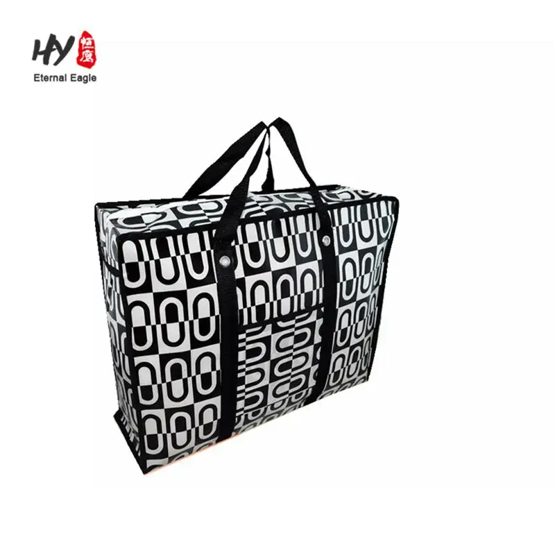 jumbo plastic checkered storage laundry shopping bags w. zipper